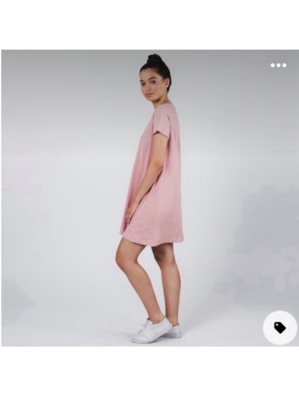 Krochet Kids International Tuesday organic shirt dress dusty rose pastel pink XS